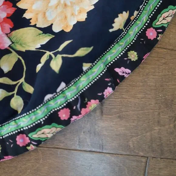 Vintage 1970s Christian Dior Floral Cotton Caftan | One Size | Made in India - Picture 3 of 5